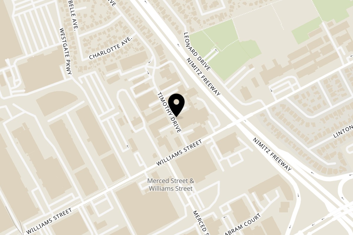 Map showing the location of Timmy's on 1798 Timothy Dr in San Leandro